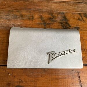 Little earth recycled checkbook cover, made out of a street sign